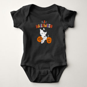 My First Halloween Cute Cat Baby Bodysuit