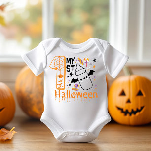 My First Halloween Cute Funny Baby Bodysuit