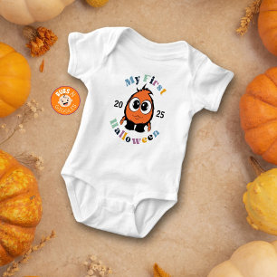 My First Halloween Cute Little Monster Personalise Baby Bodysuit