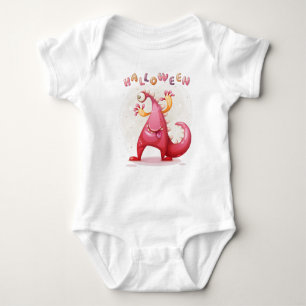 My First Halloween Funny Horror Dino Baby Bodysuit