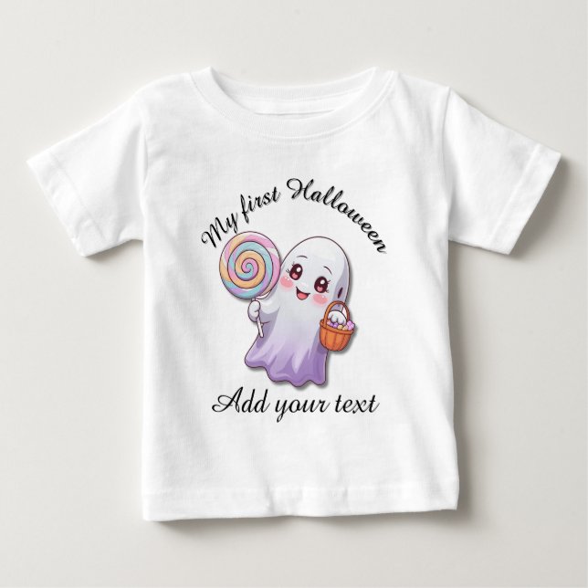 My First Halloween Ghost Baby Tee (Front)