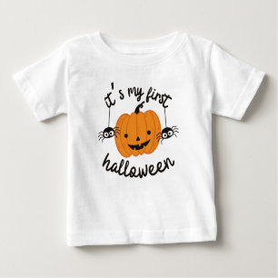 My First Halloween Happy Orange Pumpkin Baby Boy  Baby T-Shirt
