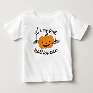 My First Halloween Happy Orange Pumpkin Baby Boy  T-Shirt