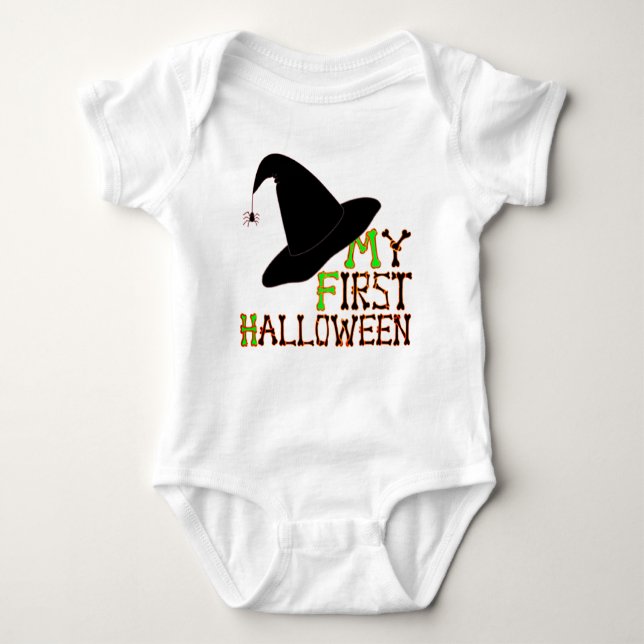 My First Halloween Little Witch Baby Bodysuit (Front)