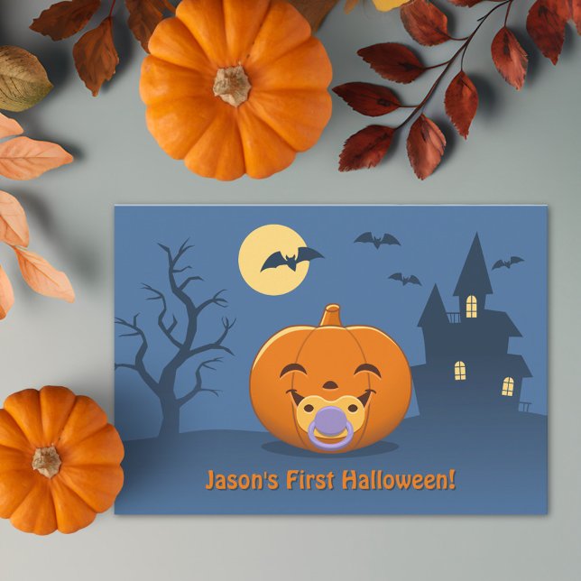 My First Halloween Pacifier Pumpkin Party Invitation (Creator Uploaded)