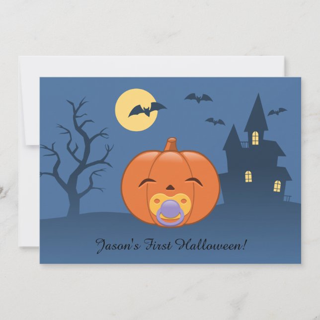 My First Halloween Pacifier Pumpkin Party Invitation (Front)