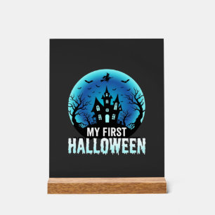 My First Halloween Spooky Haunted House Design_1 Acrylic Sign