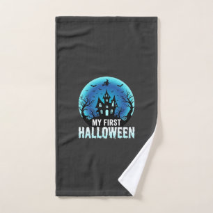 My First Halloween Spooky Haunted House Design_1 Hand Towel