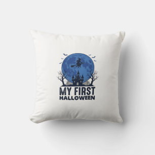 My First Halloween Vintage Engraving Kids Design_1 Cushion