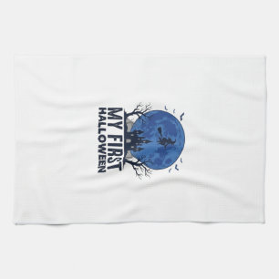My First Halloween Vintage Engraving Kids Design_1 Tea Towel