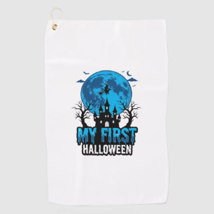 My First Halloween Vintage Haunted Castle Baby Shi Golf Towel