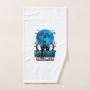 My First Halloween Vintage Haunted Castle Baby Shi Hand Towel