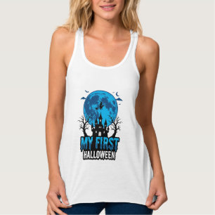 My First Halloween Vintage Haunted Castle Baby Shi Singlet