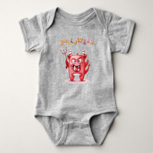 My First Happy Halloween Funny Horror Devil Baby Bodysuit