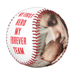 My First Hero My Forever Team White Photo Baseball