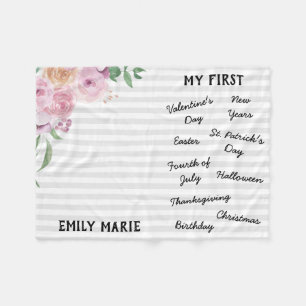 "My First" Holiday Milestone Baby Blanket