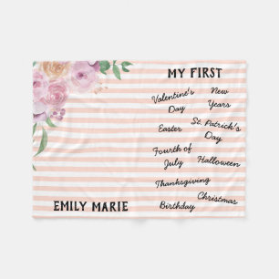 "My First" Holiday Milestone Baby Blanket