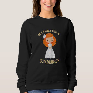 My First Holy Communion Church Pigeons Cross Sweatshirt