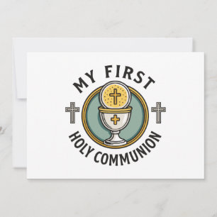 My First Holy Communion Eucharist 1st Christian Invitation