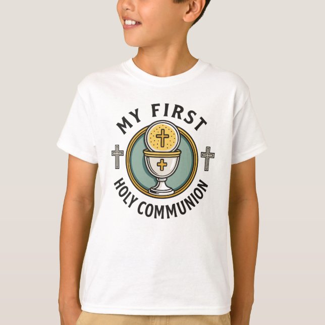 My First Holy Communion Eucharist 1st Christian  T-Shirt (Front)