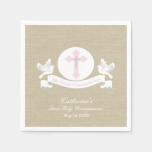 My First Holy Communion Girl's Personalised Napkin