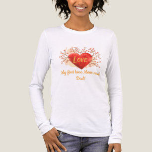 My First Love - Mom and Dad Heart Design T-Shirt Tri-Blend Shirt