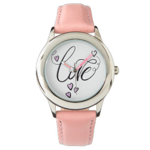 My First Love Watch Sweet Pink Script Timepiece