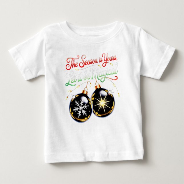 "My First Magical Christmas" Festive Ornament Chri Baby T-Shirt (Front)