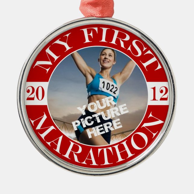 My First Marathon - 2012 Metal Tree Decoration (Front)
