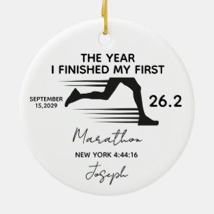 My First Marathon 26.2 Custom Name & Year Ceramic Tree Decoration