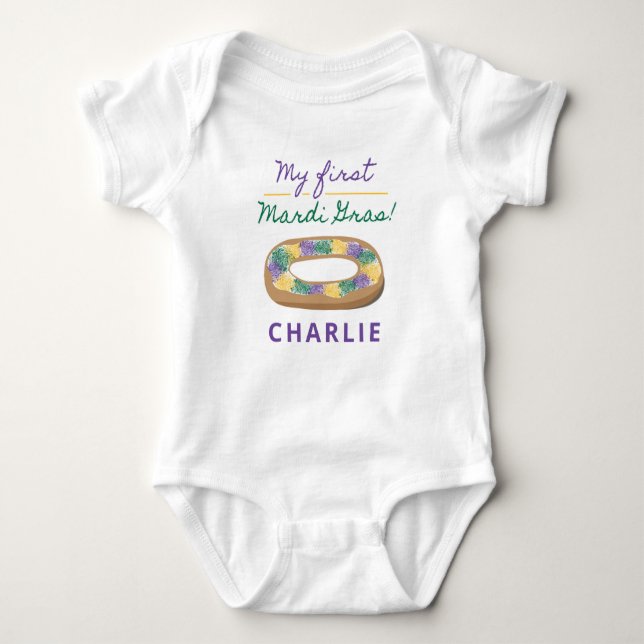 My First Mardi Gras Baby Bodysuit (Front)