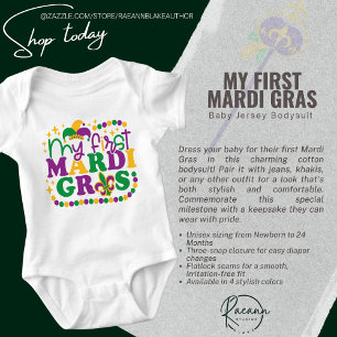 My First Mardi Gras Baby Jersey Bodysuit