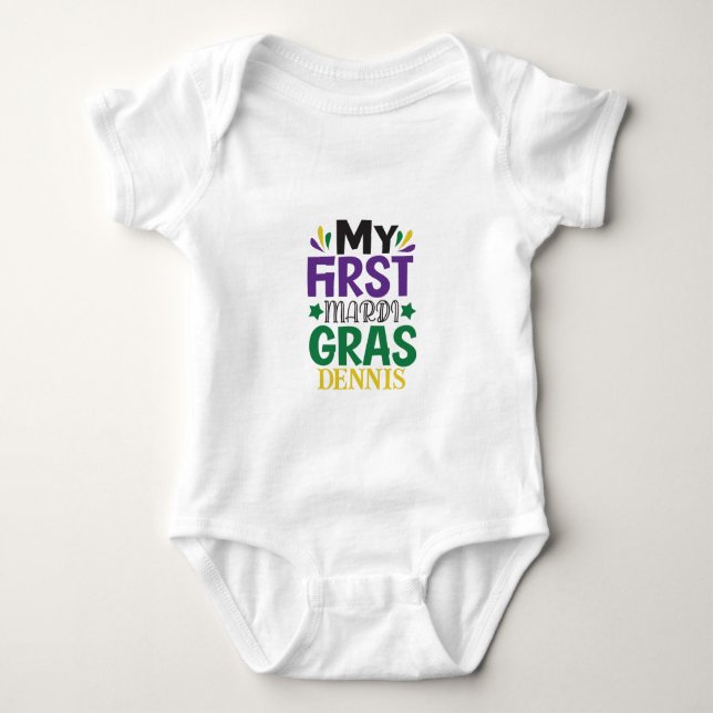 My First Mardi Gras T-Shirt Baby Bodysuit (Front)