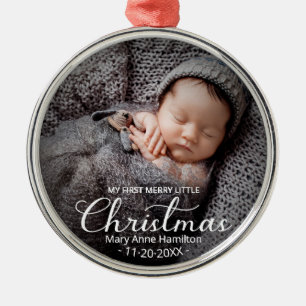 My First Merry Little Christmas Newborn Baby Metal Tree Decoration