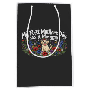 My First Mother's Day as a Dog Mummy Golden Retrie Medium Gift Bag