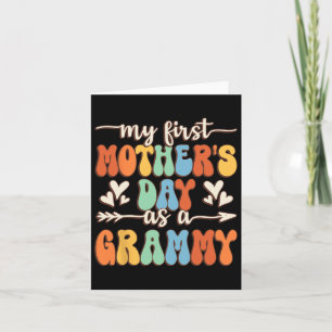 My First Mother's Day As A Grammy Retro Groovy Mot Card