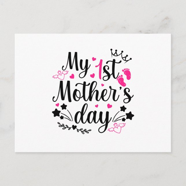 My First Mother's Day As A Mommy 2 Announcement Postcard (Front)