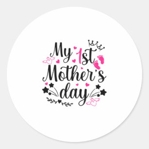 My First Mother's Day As A Mummy 2 Classic Round Sticker