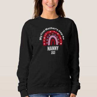 My First Mother's Day As Nanny 2022 Cute Heart Rai Sweatshirt