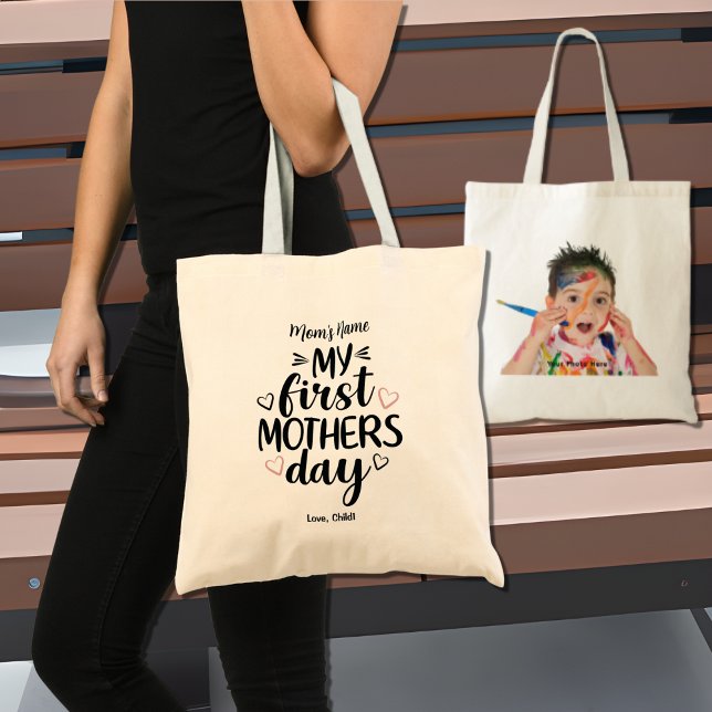 My First Mothers Day Heart Customisable Photo Tote Bag (Creator Uploaded)