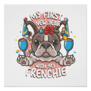My First New Year With My French Bulldog Poster