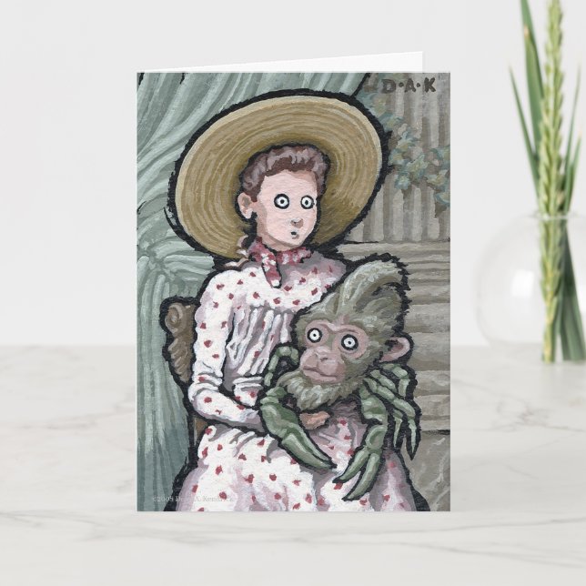 My First Pet #3 - Blank Inside Surreal Greeting Card (Front)