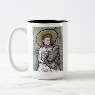 My First Pet #3 - Surreal Odd Goth Creature Two-Tone Coffee Mug