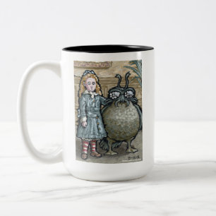 My First Pet #5 - Surreal Odd Goth Creature Two-Tone Coffee Mug