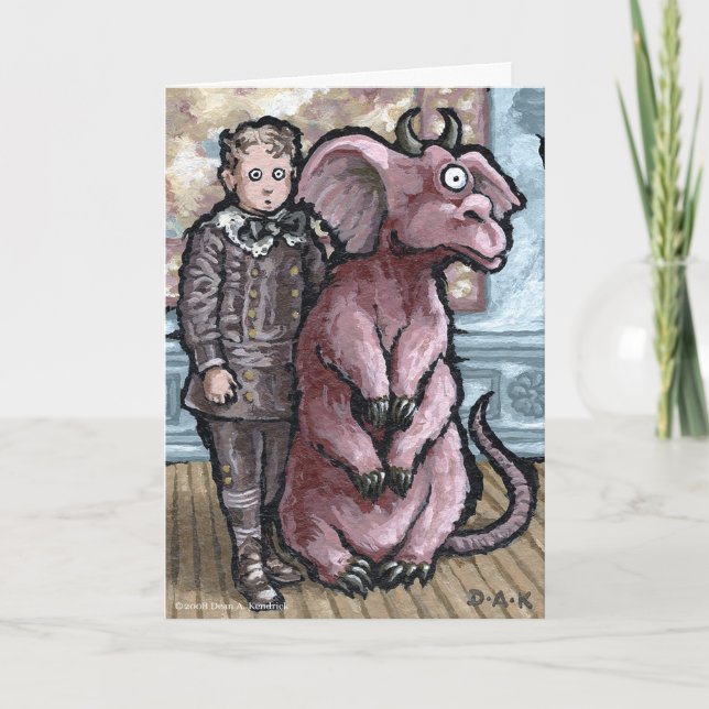 My First Pet #6 - Blank Inside Surreal Greeting Card (Front)