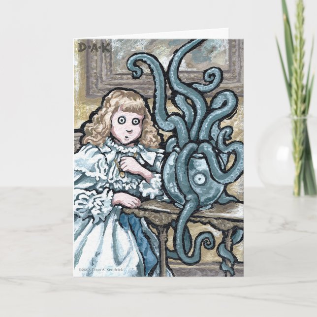 My First Pet #7 - Blank Inside Surreal Greeting Card (Front)