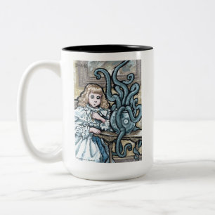 My First Pet #7 - Surreal Odd Goth Creature Two-Tone Coffee Mug