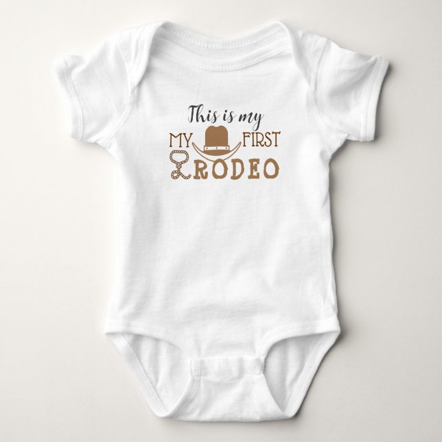 My First Rodeo Birthday Boy 1st Cowboy Western Baby Bodysuit (Front)