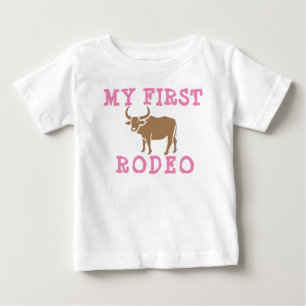 My First Rodeo Birthday Girl 1st Cowboy Western Baby T-Shirt