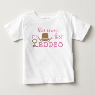 My First Rodeo Birthday Girl 1st Cowboy Western Baby T-Shirt